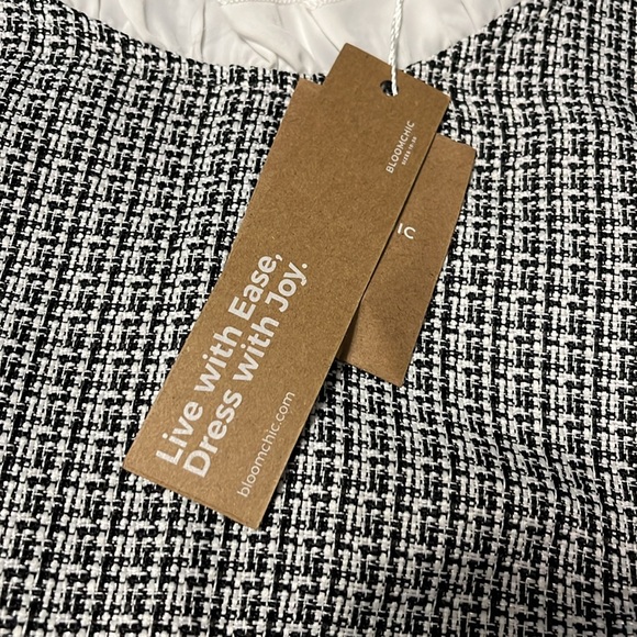 Bloomchic Ruffle Neck Tweed Top - Picture 2 of 5